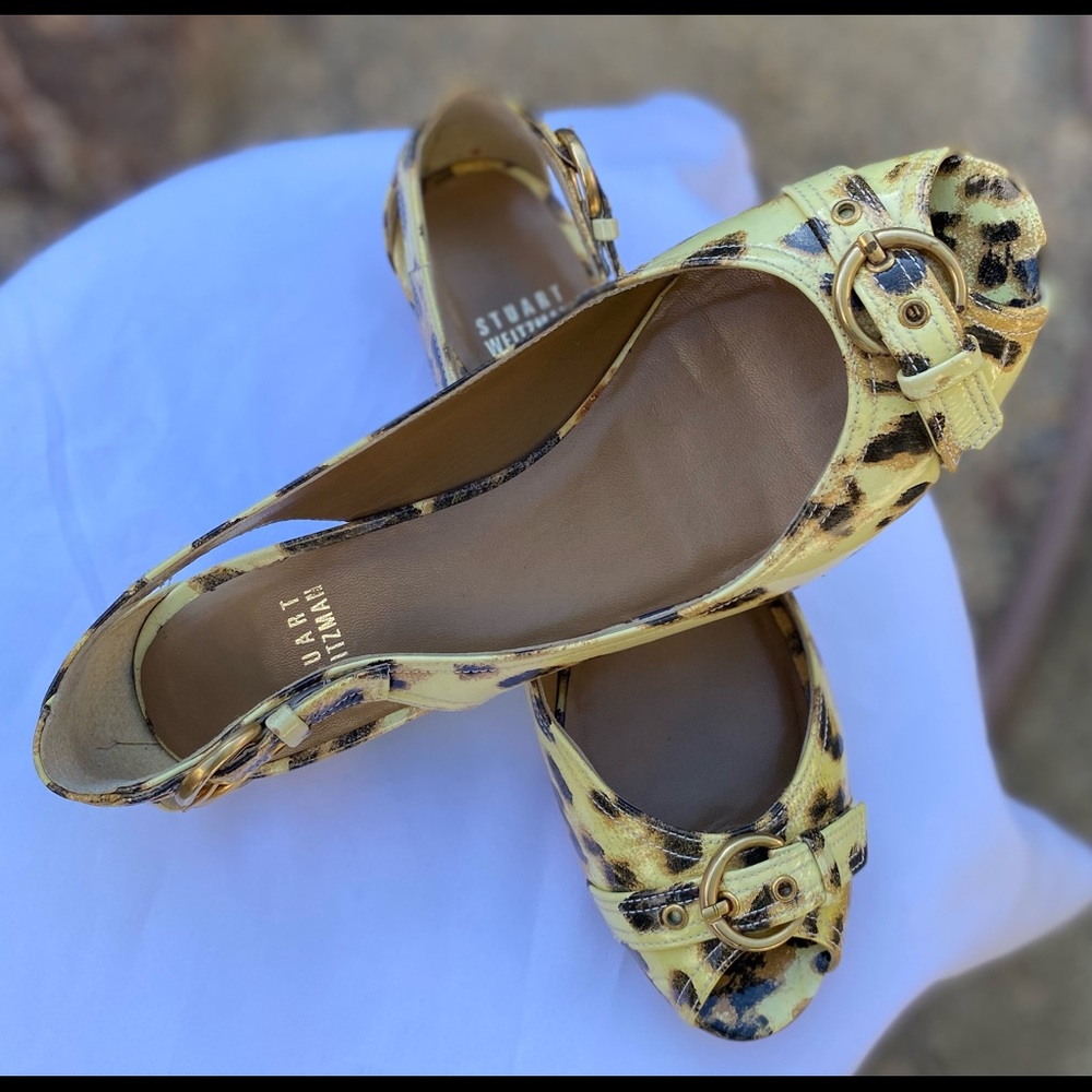 NW Stuart Weitzman 💯 🇪🇸 Leather Open toe Flats, Sz 7 - Picture 2 of 11